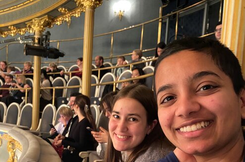 Friends enjoy performance of Mozart´s opera Magic Flute.